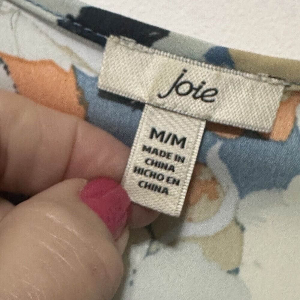 Joie Floral Fields Long Sleeve Peasant Top Blouse M Casual Summer Blue Popover - Picture 5 of 11